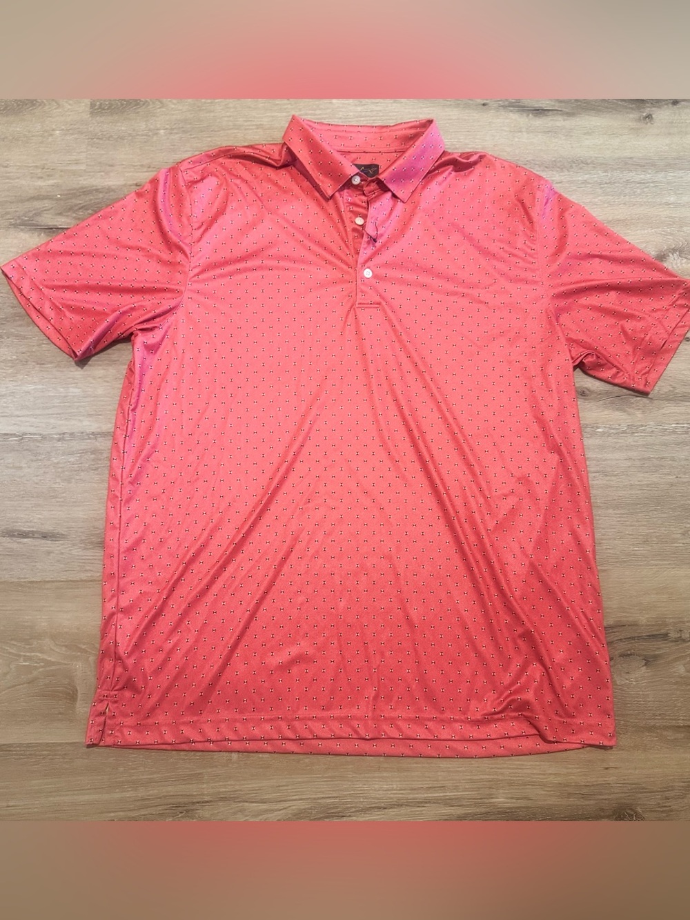 NWOT Greg Norman Collection Coral Polo with Micro Print
